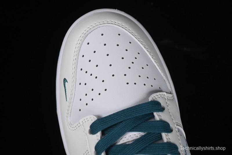 Nike SB Dunk Low Stussy Collaboration - White Grey Green Print Anniversary High-End Custom Low-Top Casual Skate Shoes - XX2025-808