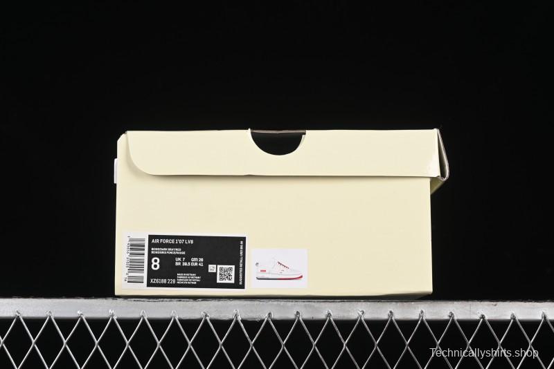 Nike Air Force 1 '07 Low Supreme Collaboration - Beige Red Blue Colorblock Casual Sneakers - XZ6188-228