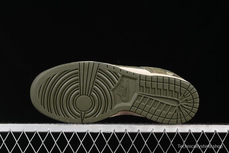 Nike SB Dunk Low Bape Collaboration - Jungle Camouflage Anniversary Custom Low-Top Casual Skate Shoes - CH6336-230