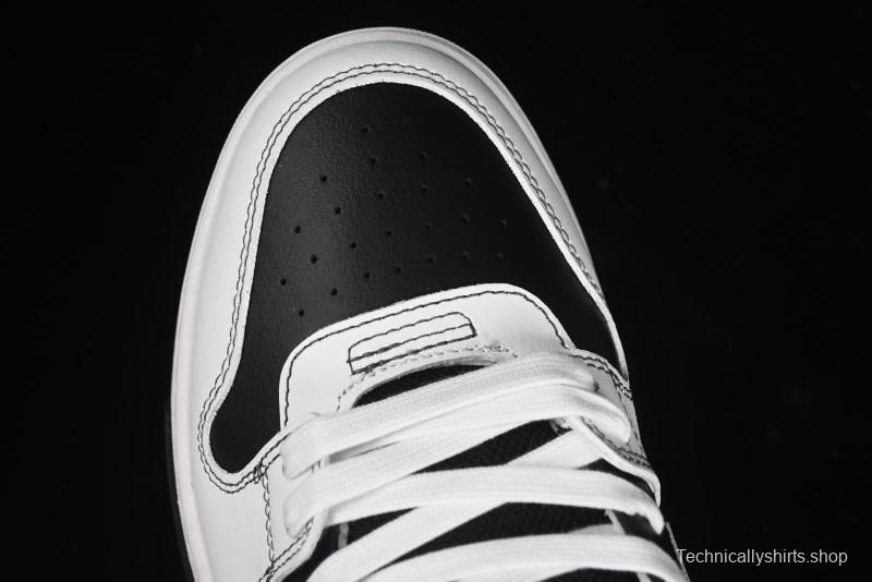Off-White Out Of Office Low-Top Fashion Sneakers in White Black - AJD4