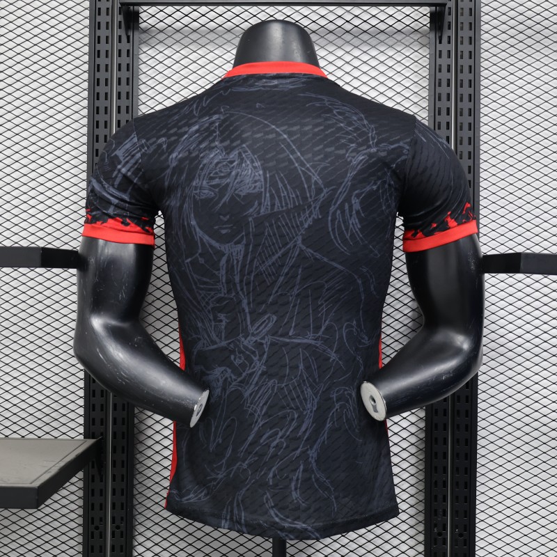 Player Version 2025 Japan National Team Black with Anime Character Design Jersey