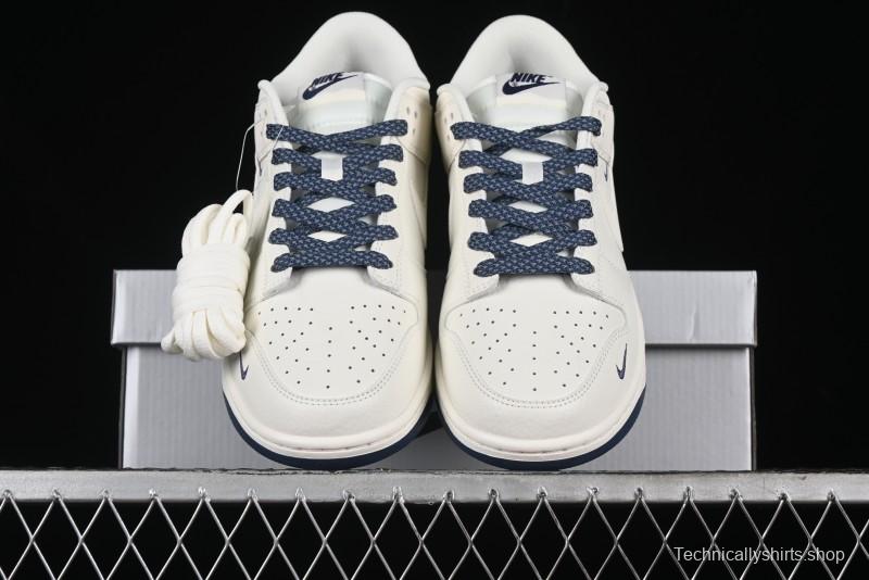 Nike SB Dunk Low Collaboration Three Swooshes Dark Blue Colorway Low-Top Casual Skateboarding Shoes - NK5639-327