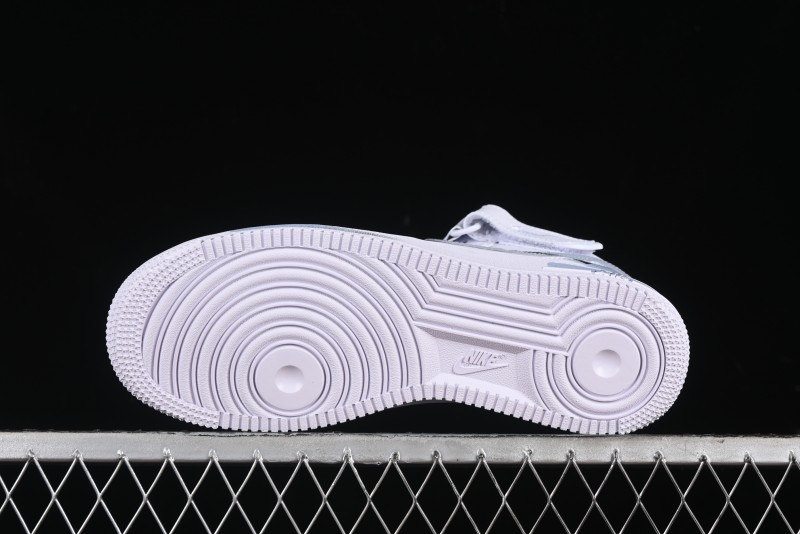 Nike Air Force 1 Mid Custom Hand-Painted Broken Three Hooks Shadow Spray-Painted Strap Mid-Top Casual Sneakers - CW2289-111