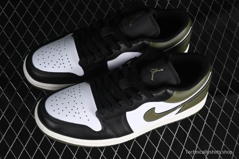 Nike Air Jordan 1 Low "Medium Olive" Casual Sneakers - 553558-092