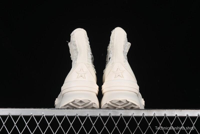 Converse Lifestyle Run Star Legacy Platform High Top Canvas Shoes with Mini Bow and Lace Trim - A10027C