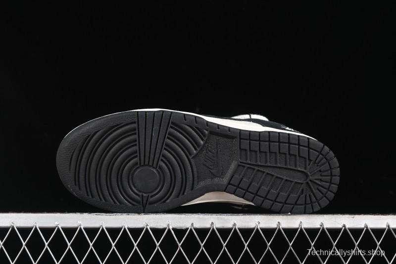 Nike SB Dunk Low Stussy Collaboration - White Embroidery Black Swoosh Anniversary Custom Low-Top Casual Sneakers - SJ2068-311