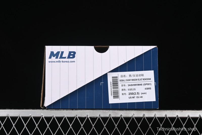 New York Yankees MLB Bigball Chunky Window Velvet Monogram Thick Sole Casual Running Shoes - 3ASHWVM4643BRS