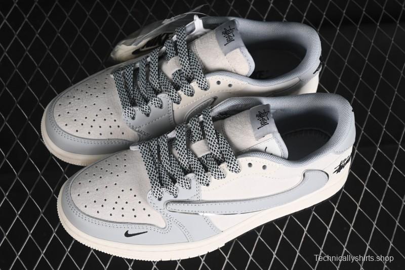 Nike Travis Scott x Fragment Design x Air Jordan 1 Low OG SP AJ1 Retro Sneakers - SJ2068-122