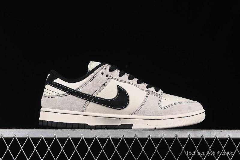 Nike SB Dunk Low SUP Collaboration - Gray White Black Swoosh Anniversary High-End Custom Low-Top Casual Skate Shoes - MM1089-019