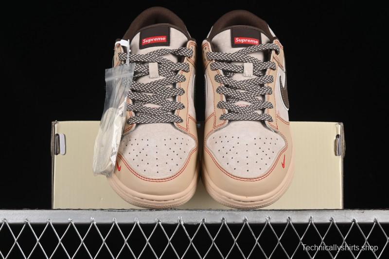 Nike SB Dunk Low SUP Collaboration - Distressed Black Swoosh Anniversary Custom Low-Top Skate Shoes - MM1089-021