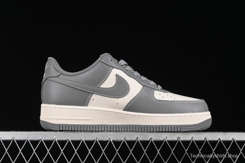 Nike Air Force 1 '07 Low Stussy Collaboration - Premium Gray Low-Top Casual Sneakers - BB5353-512