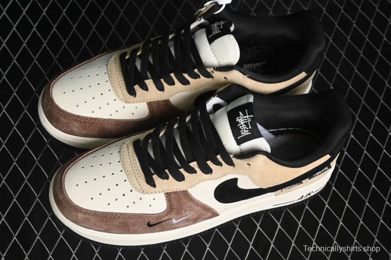 Nike Air Force 1 '07 Low The North Face x Stussy Collaboration - Black Brown Coffee Casual Sneakers - KK1988-018