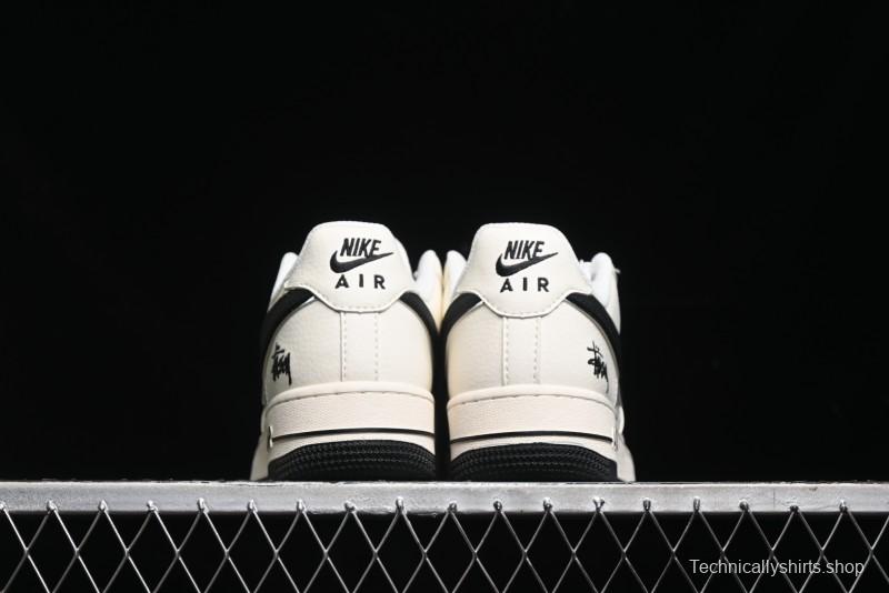 Nike Air Force 1 '07 Low Stussy Collaboration - Black Sail Metallic Silver - XZ3328-506