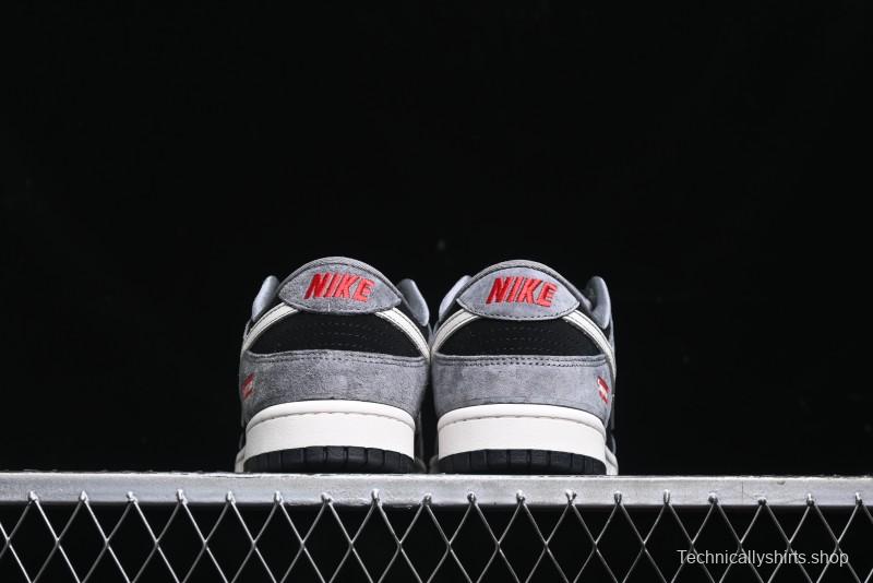 Nike SB Dunk Low Supreme Collaboration - Carbon Black Grey Pig Anniversary High-End Custom Low-Top Casual Skate Shoes - XX3186-206