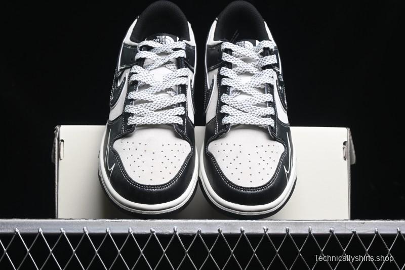 Nike SB Dunk Low The North Face Series - High Gloss Black Swoosh Anniversary Custom Low-Top Casual Skate Shoes - DJ2024-047