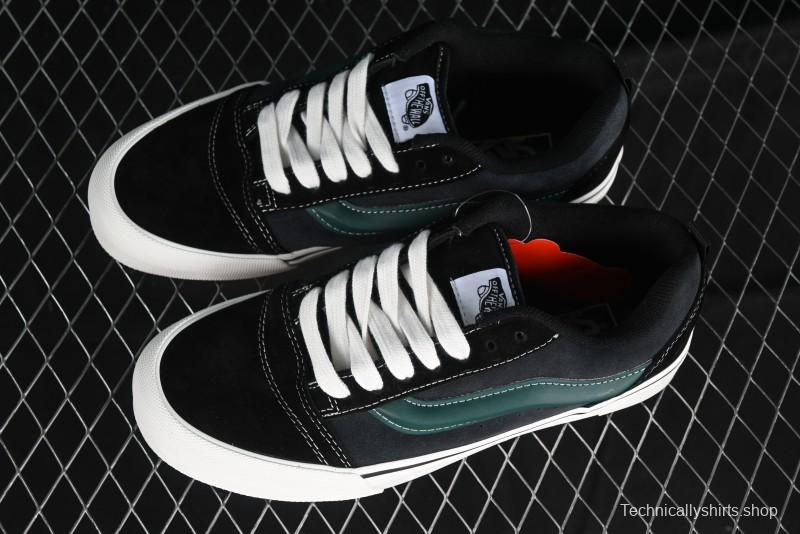 Vans Knu Skool Carbon Grey Black Green Low Top Retro Casual Vulcanized Sneakers - VN000D6CCI2