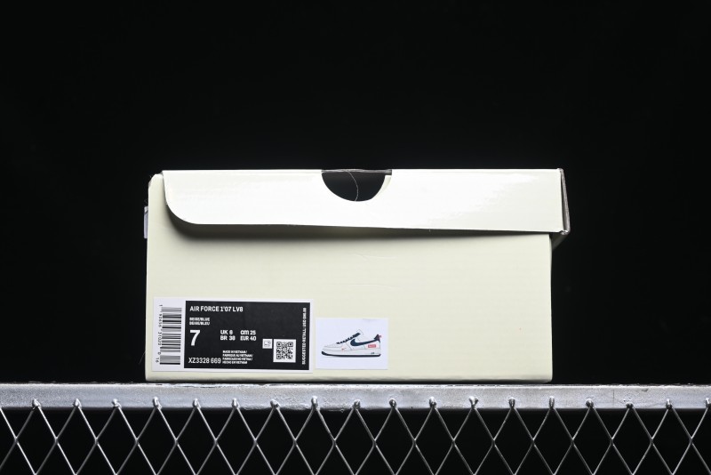 Nike Air Force 1 '07 Low Supreme Collaboration - Light Blue Suede Swoosh Casual Sneakers - XZ3328-669