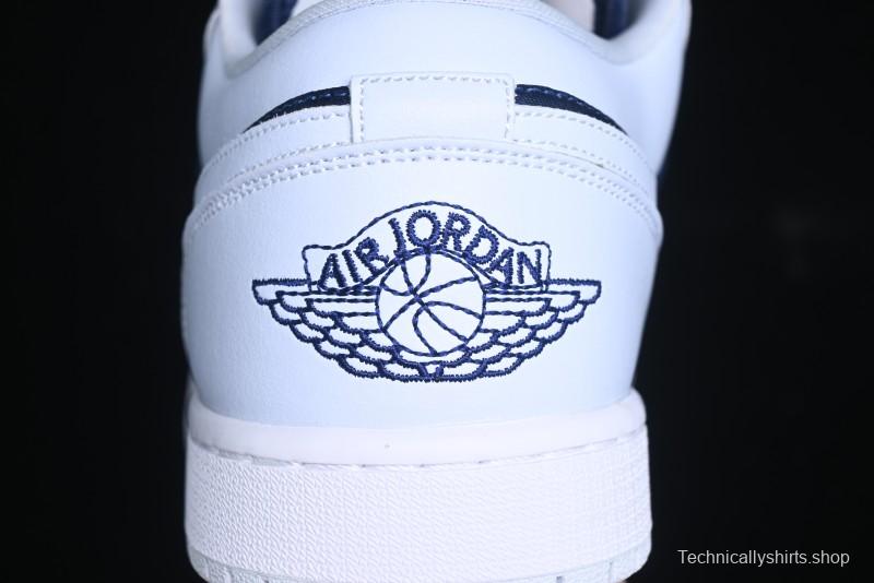 Nike Air Jordan 1 Low AJ1 Navy Blue Silk Casual Sneakers - FZ8778-044