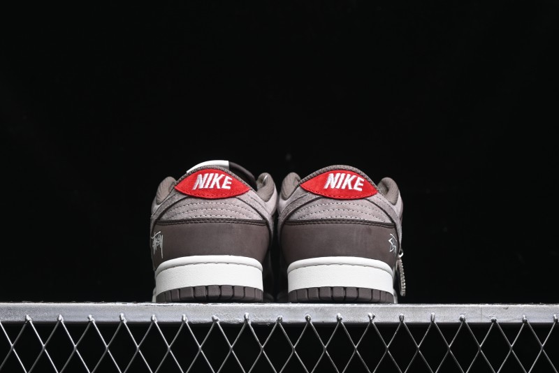 Nike SB Dunk Low Stussy Collaboration - Beige Brown Swoosh Anniversary High-End Custom Low-Top Casual Skate Shoes - SF1029-408