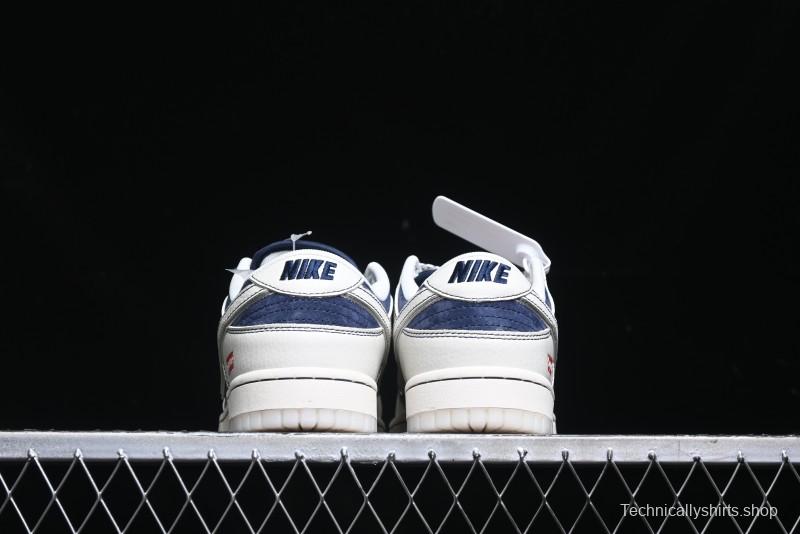 Nike SB Dunk Low Supreme Collaboration - White Blue with Crystal Outsole Anniversary High-End Custom Low-Top Casual Skate Shoes - XS1086-002