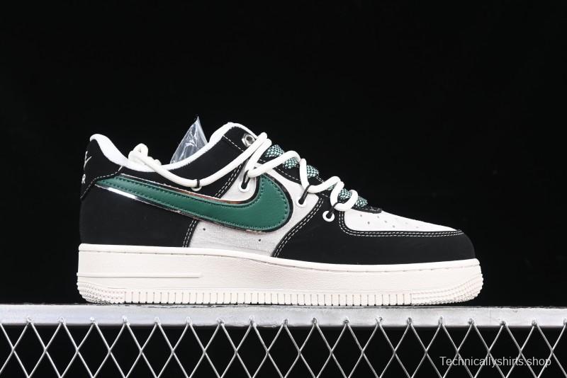 Nike Air Force 1 '07 Low The North Face Collaboration Black Green Lace-Up Low-Top Casual Sneakers - SJ1198-110
