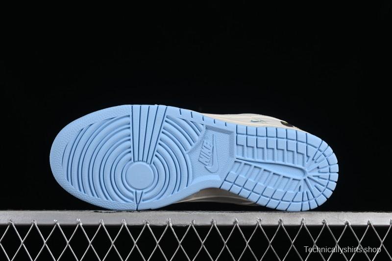 Nike SB Dunk Low BAPE Collaboration - Off-White Mini Blue Swoosh Anniversary High-End Custom Low-Top Casual Sneakers - XD6188-027