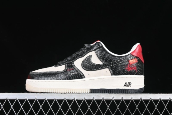 Nike Air Force 1 '07 Low Stussy Collaboration Year of the Snake Limited Edition Black Snake Dual-Color Casual Sneakers - HH7518-034