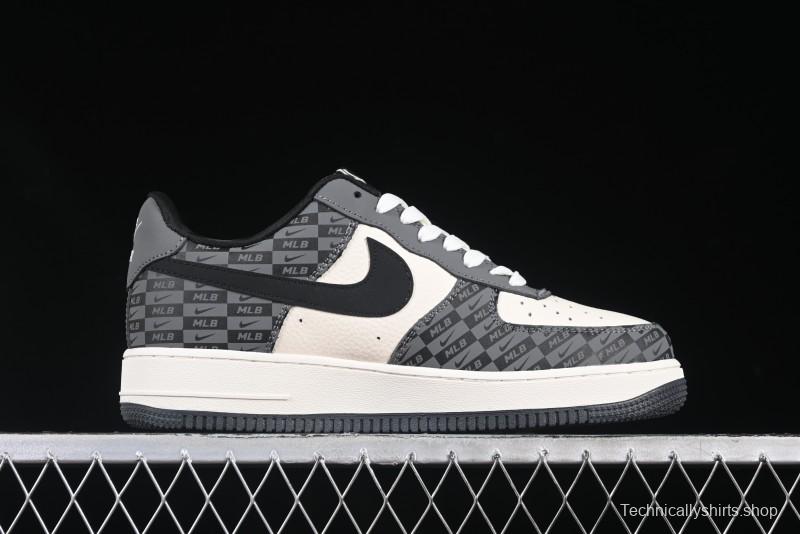 Nike Air Force 1 '07 Low MLB Collaboration Dark Checkered Beige Low-Top Casual Sneakers - DF0188-038