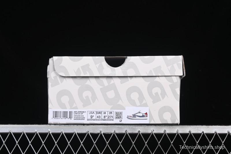 Nike Travis Scott x Fragment Design x Air Jordan 1 Low OG SP AJ1 CDG White Grey Low Top Casual Sneakers - DM9288-005