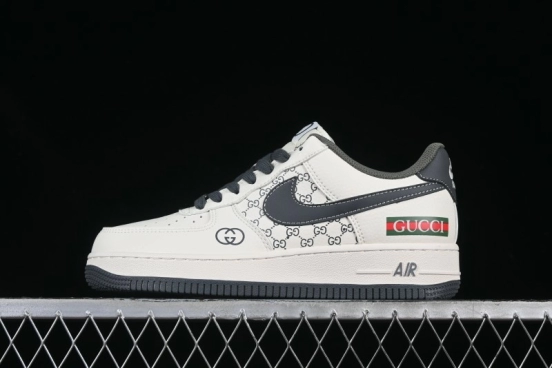 Nike Air Force 1 '07 Low Gucci Collaboration Beige Grey Pattern Low-Top Casual Sneakers - XZ6188-723