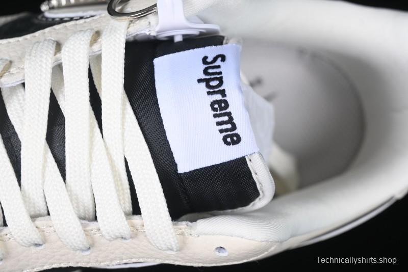 Nike Air Force 1 '07 Low Supreme Collaboration - Beige Black Double Swoosh Casual Sneakers - DF0188-019