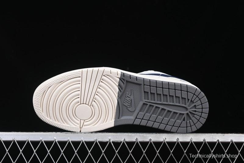 Nike Air Jordan 1 Low Stussy Collaboration - Light Grey Blue Hook Retro Basketball Shoes - SJ9950-046