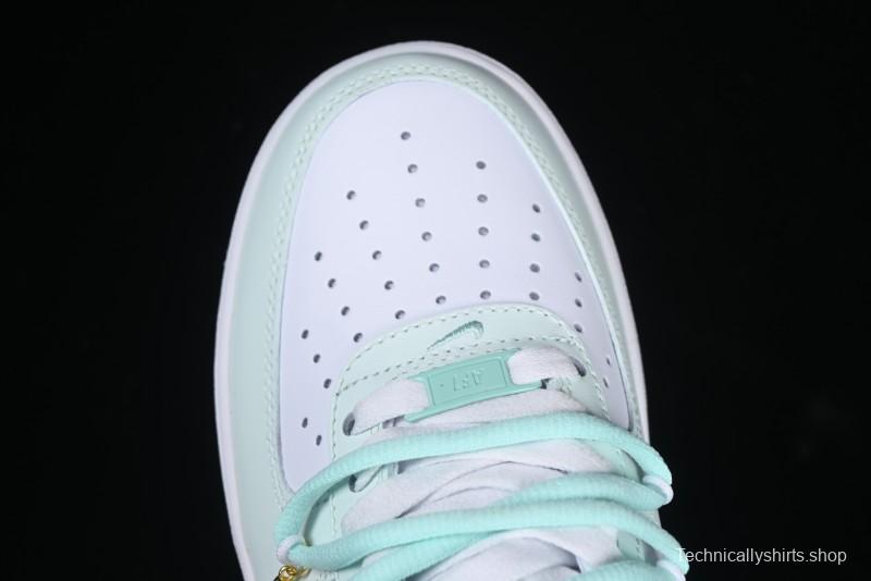 Nike Air Force 1 '07 Low Gold-Inlaid Jade Casual Sneakers with Strap - XV7981-476