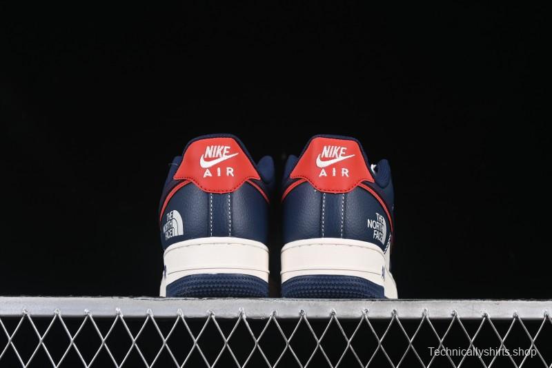 Nike Air Force 1 '07 Low The North Face Collaboration Blue Red Double Swoosh Casual Sneakers - XS1958-521