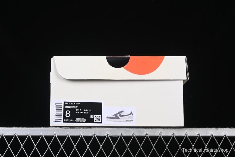 Nike Air Force 1 '07 Low Moncler Collaboration - Black Lychee Grain Pigskin Low-Top Casual Sneakers - CH6336-514