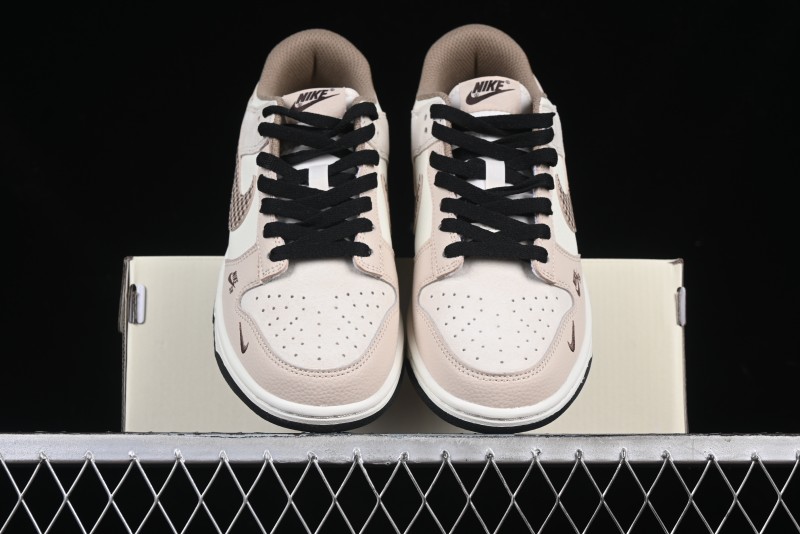 Nike SB Dunk Low Dior Collaboration Cream Coffee Floral Swoosh Anniversary Custom Low-Top Casual Sneakers - DJ2024-097