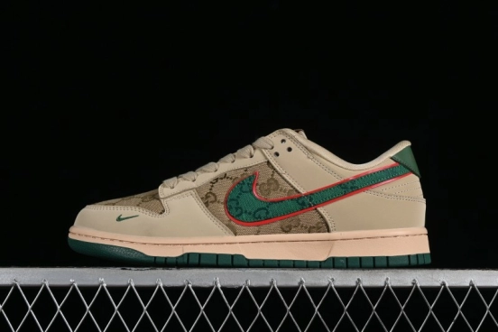 Nike SB Dunk Low Gucci Collaboration - Anniversary High-End Customized Low-Top Casual Sneakers - DQ1098-357