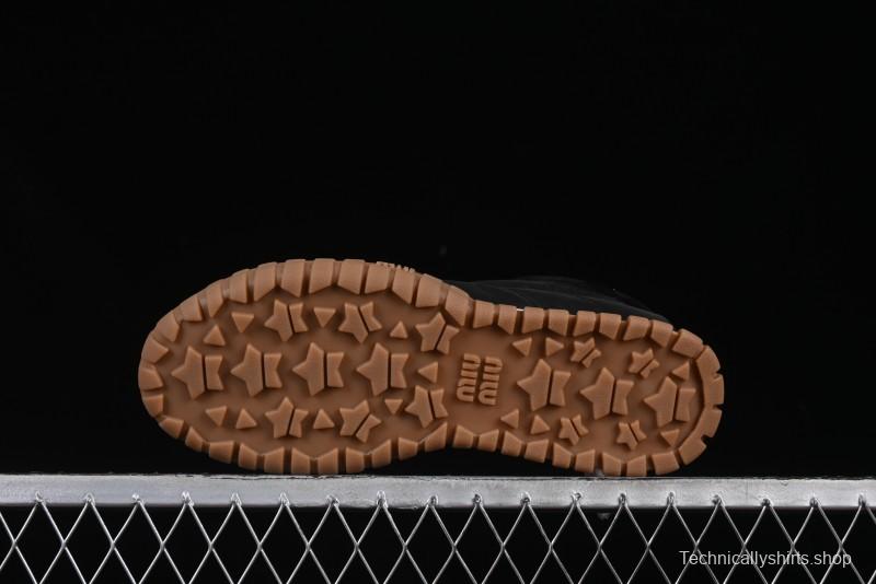 Miu Miu Suede Round Toe Lace-Up Women's Low-Top Casual Shoes - 99D4