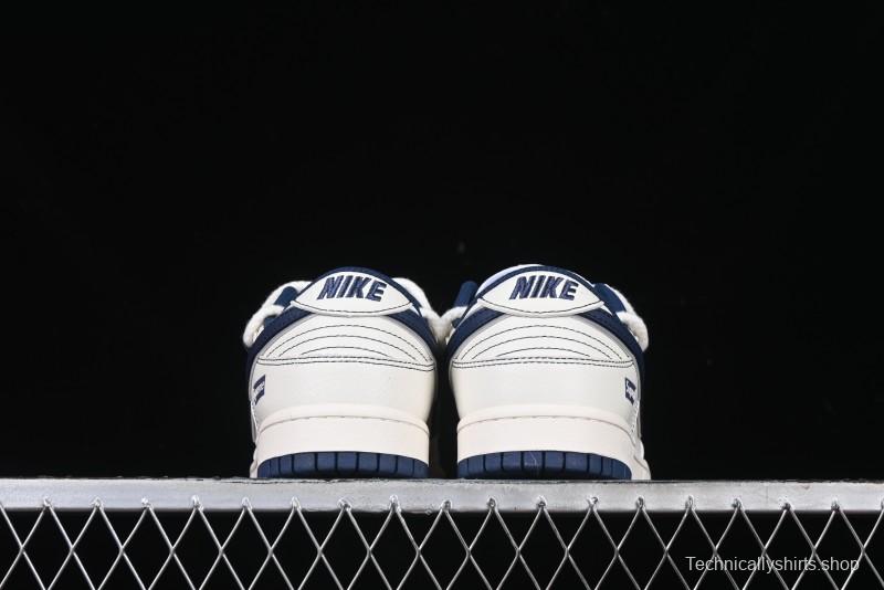 Nike SB Dunk Low Supreme Collaboration - Light Blue Mini Swoosh Anniversary Customized Low-Top Casual Skate Shoes - XX2025-568