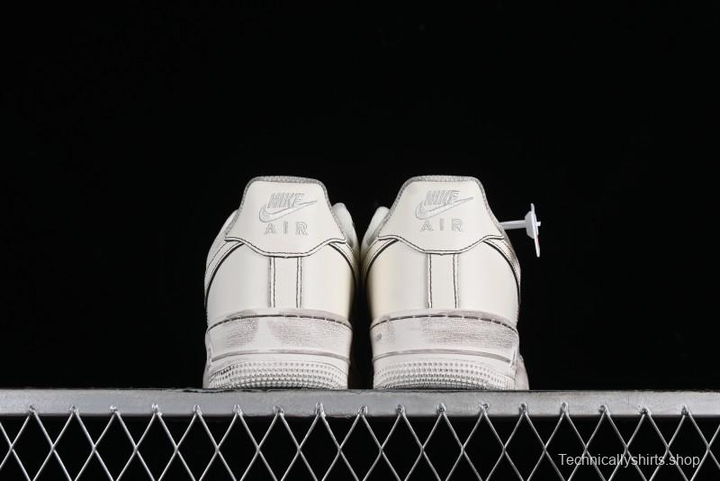 Nike Air Force 1 '07 Low Casual Sneakers with Hemp Rope Laces and Distressed Design - 315122-333