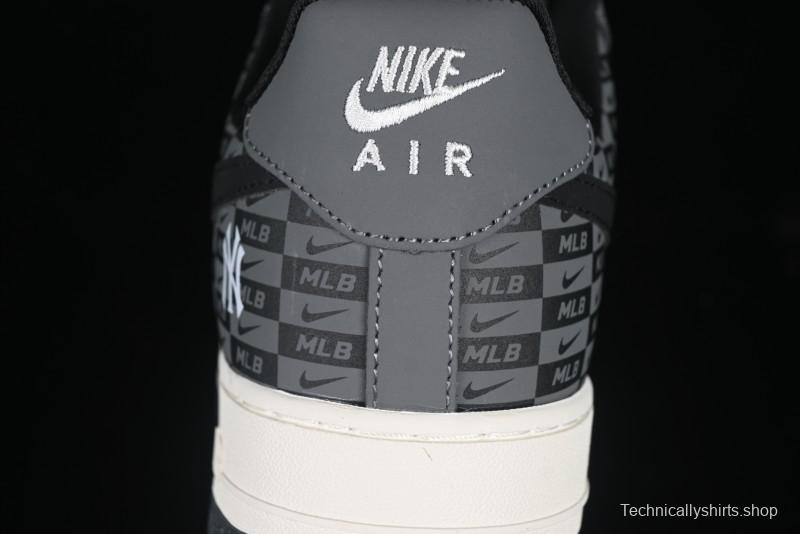 Nike Air Force 1 '07 Low MLB Collaboration Dark Checkered Beige Low-Top Casual Sneakers - DF0188-038