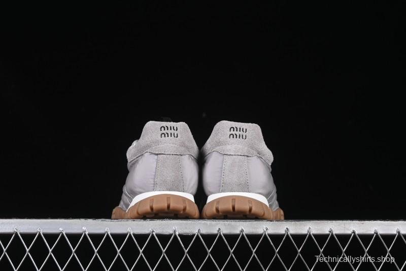 Miu Miu Suede Round Toe Lace-Up Low Top Women's Casual Shoes - 99D4