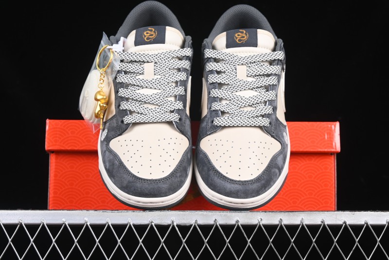 Nike SB Dunk Low Supreme Snake Year Collaboration White Hook Anniversary High-End Custom Low-Top Casual Skate Shoes - DM6868-016