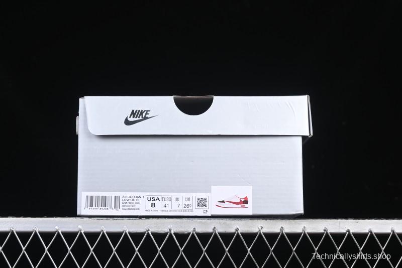 Nike Travis Scott x Fragment Design x Air Jordan 1 Low OG SP AJ1 Supreme Collaboration China Red Low-Top Casual Sneakers - DM7866-076