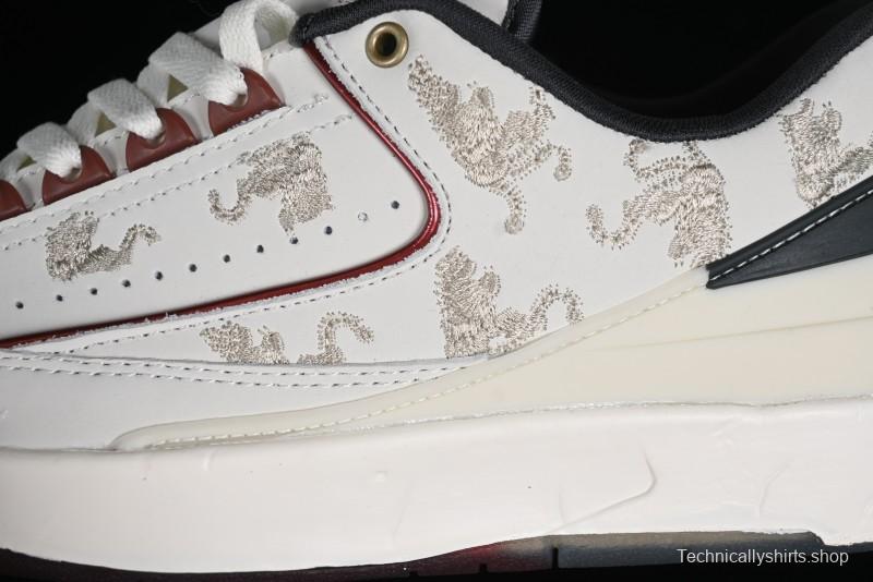 Nike Air Jordan 2 Retro AJ2 Low Top Basketball Shoes with Phoenix Embroidery Dragon Year Limited Edition - FJ5736-100