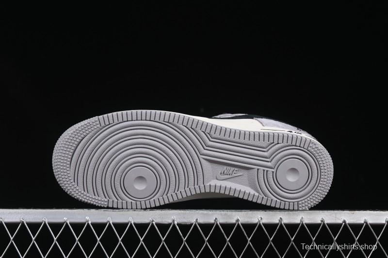 Nike Air Force 1 '07 Low Stussy Collaboration Black Grey Patchwork Low-Top Casual Sneakers - XZ6188-363