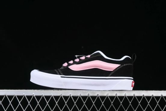 Vans Knu Skool Black Pink Color Comfortable Fashion Anti-Slip Wear-Resistant Low-Top Casual Skate Shoes - VN0009QCB9P