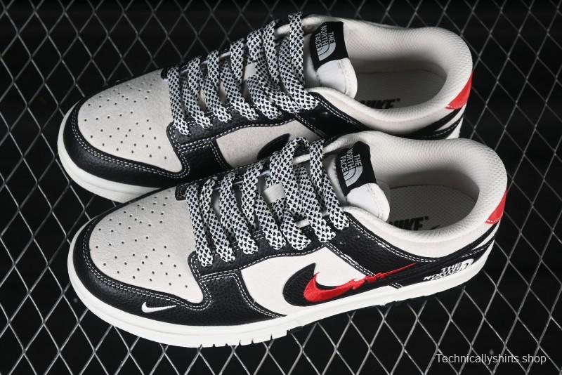 Nike SB Dunk Low The North Face Collaboration Embroidered Black Red Swoosh Anniversary High-End Custom Low-Top Casual Sneakers - DJ2024-128