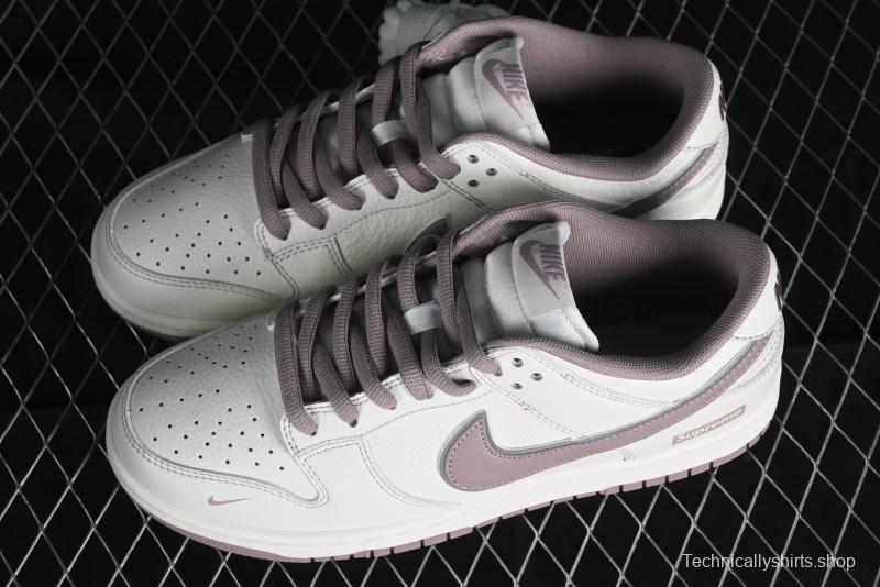Nike Supreme SB Dunk Low Custom High-End Casual Skateboarding Shoes with Light Pink Colorway - RM2308-331