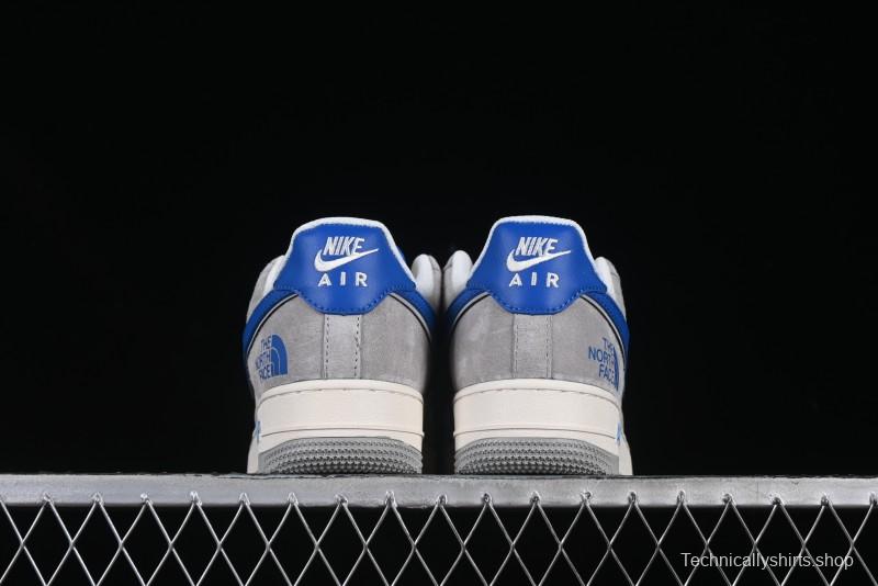 Nike Air Force 1 '07 Low The North Face Collaboration Grey Blue Swoosh Casual Shoes - XZ6188-745